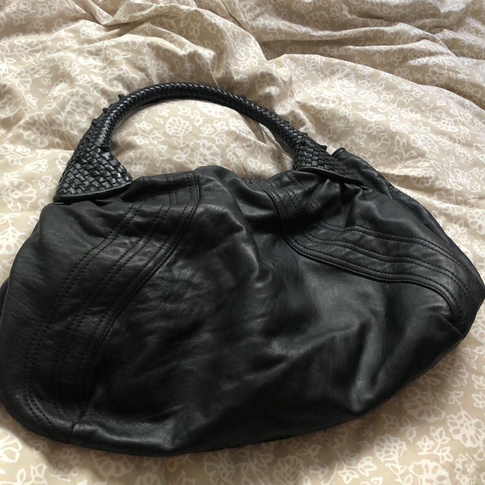BESSO hobo bag black leather